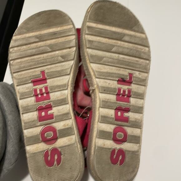 Sorel Brand Women's size 9 Pink Suede Cameron Flatform Sandals Fuschia Fizz - Picture 7 of 7